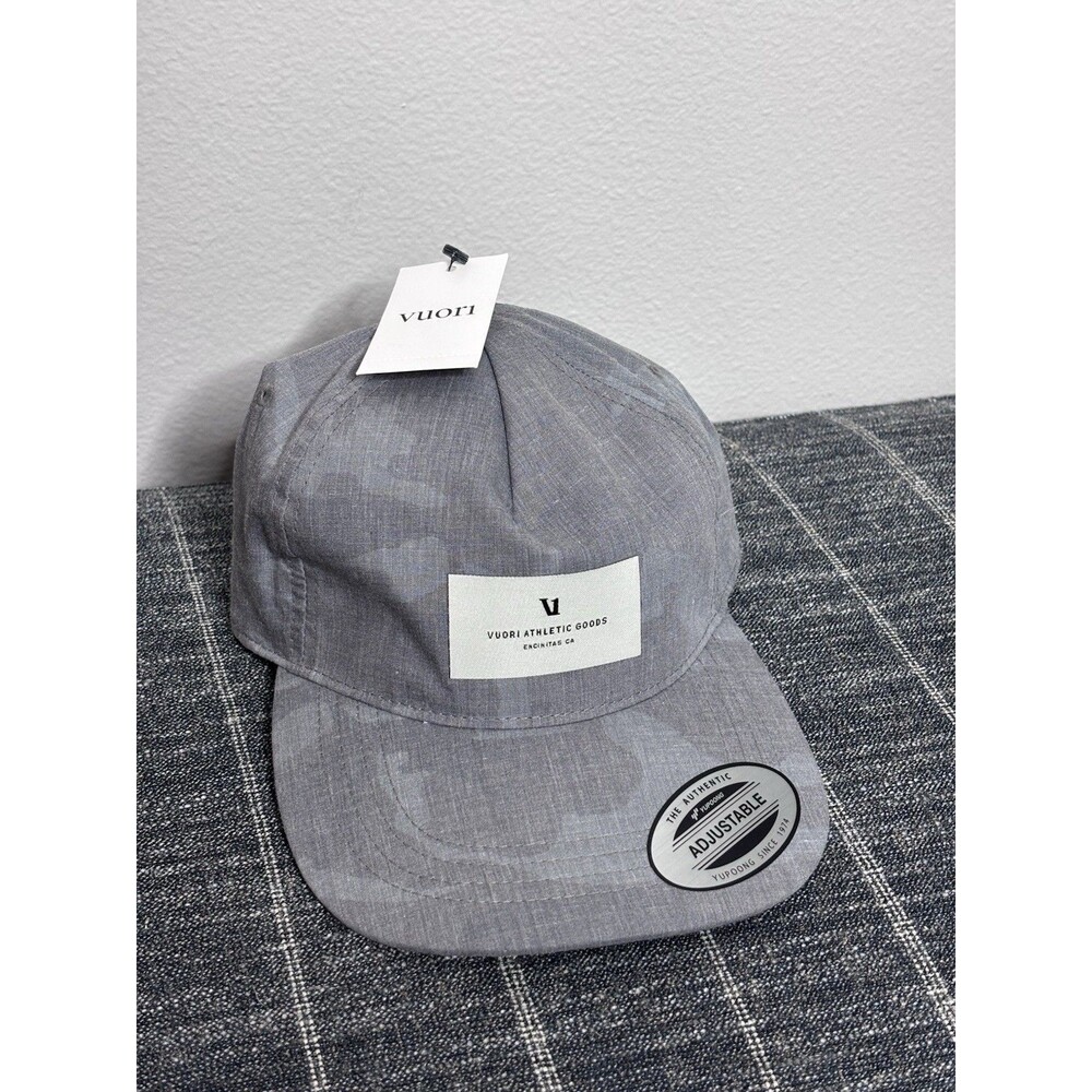 Vuori Grey Camo Camouflage Hat  Soft  Unstructured Bill Adjustable Strap Onesize